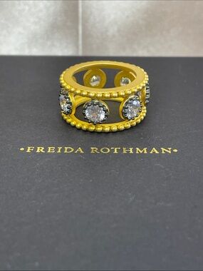 Freida Rothman FR Signature Kaleidoscope Cutout Cigar Band Ring - NWT $295 MSRP